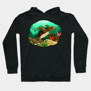 Undersea life and the charming caretta Hoodie